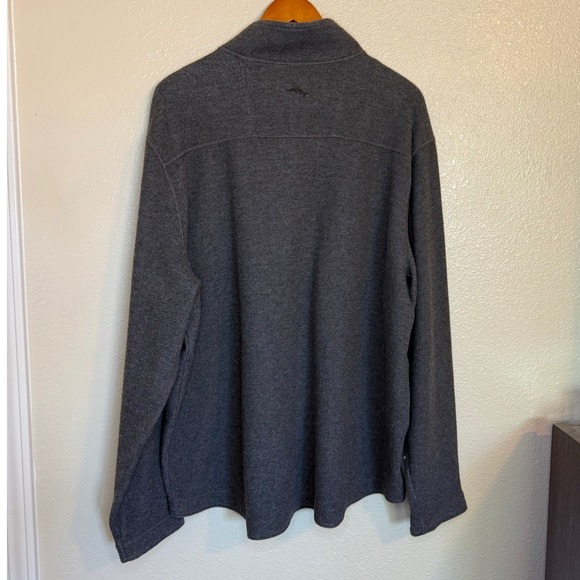 Tommy Bahama Cardigan Men XXL Gray Plus Size Button Down Layering Coastal Beach - Picture 6 of 9
